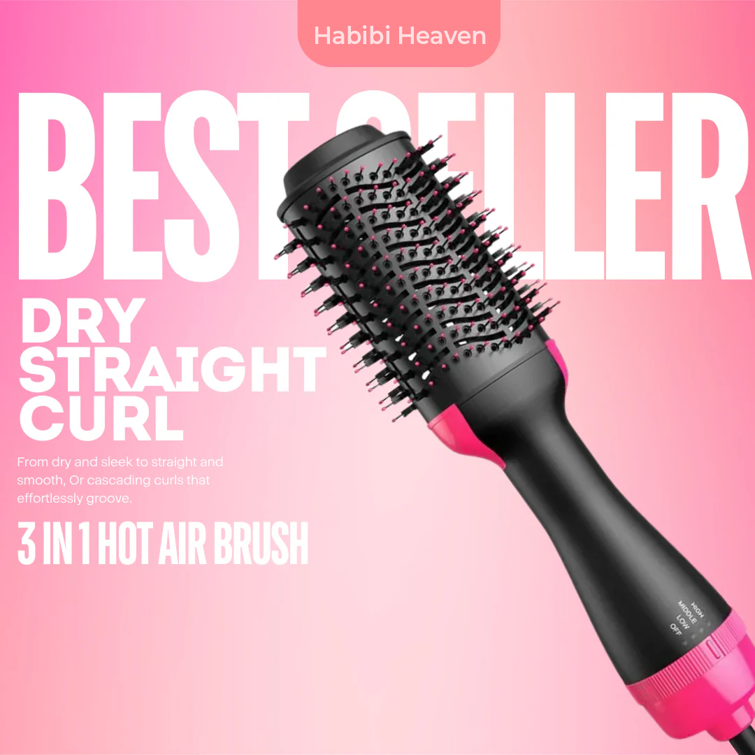 One Step Hair Dryer and Volumizer Round Hot Air Brush