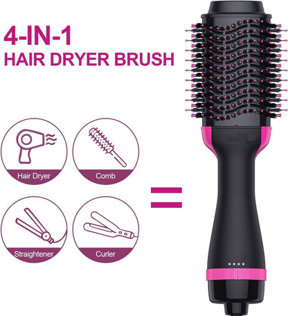 One Step Hair Dryer and Volumizer Round Hot Air Brush